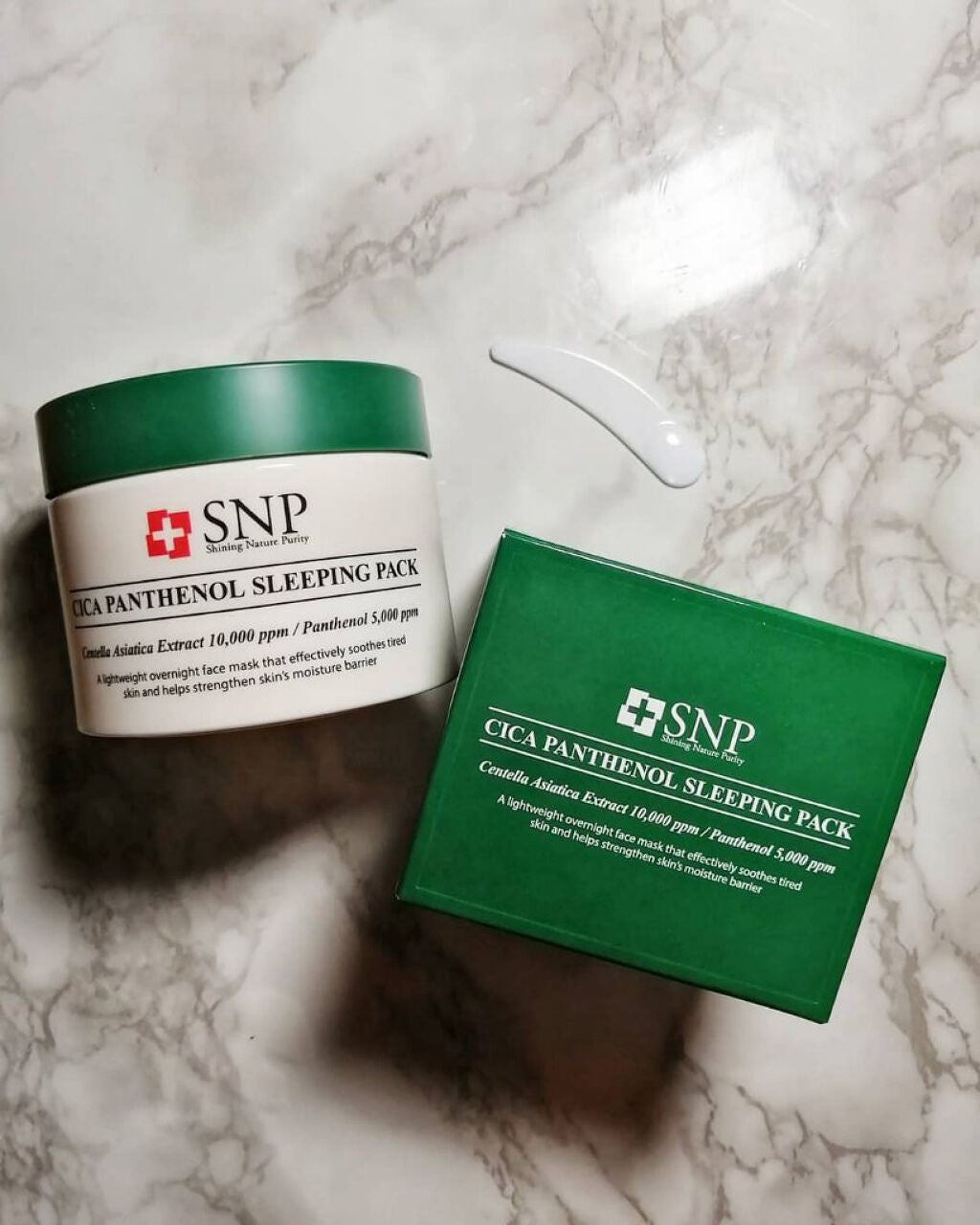 シカパンテノールスリーピングマスク/SNP/フェイスクリームを使ったクチコミ(1枚目)