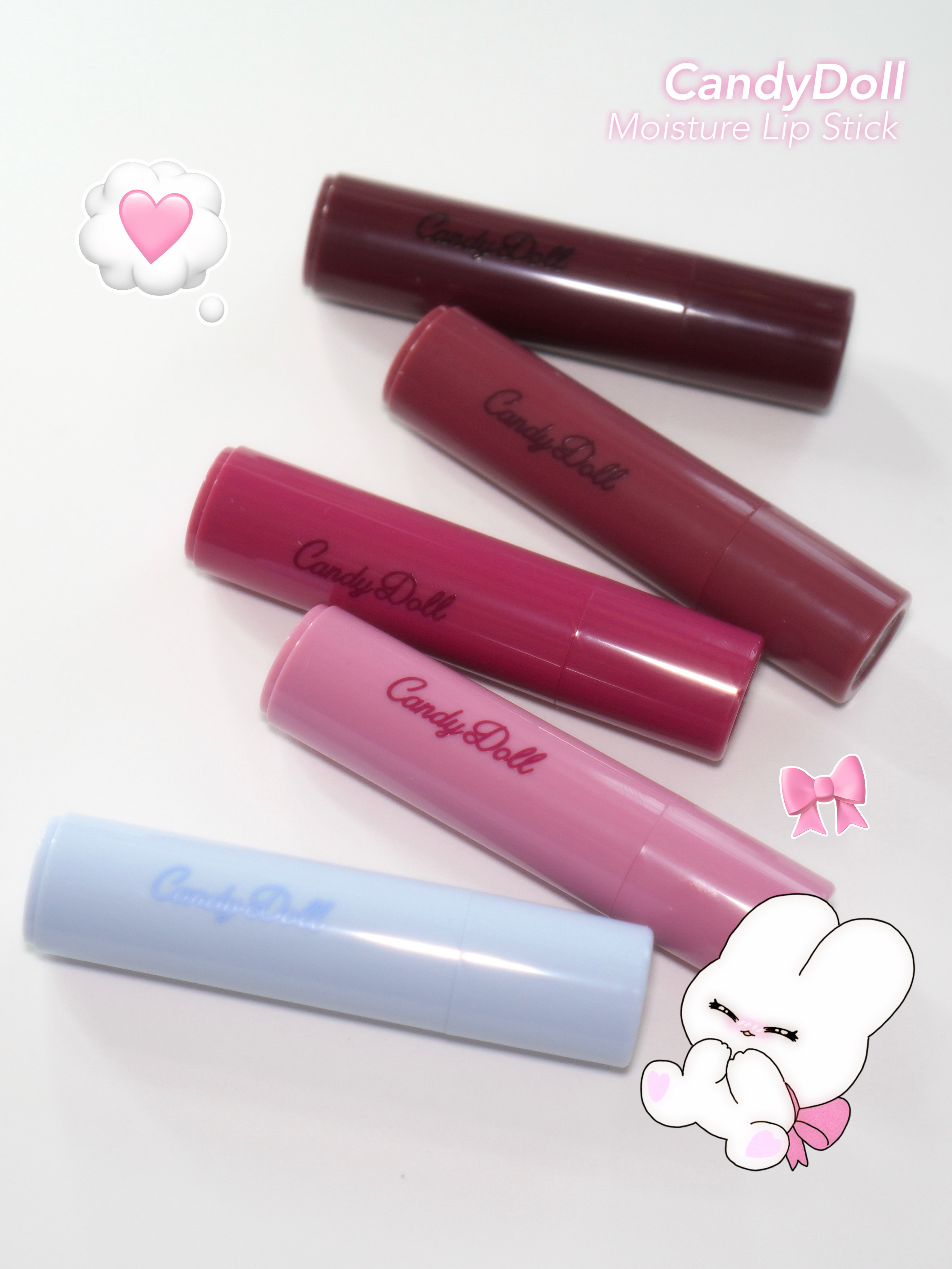 モイスチャーリップスティック 07 クランベリーグロウ/CandyDoll/口紅を使ったクチコミ（2枚目）