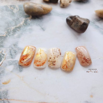 #セルフネイル,#オーロラネイル,#ニュアンスネイルのネイルデザイン