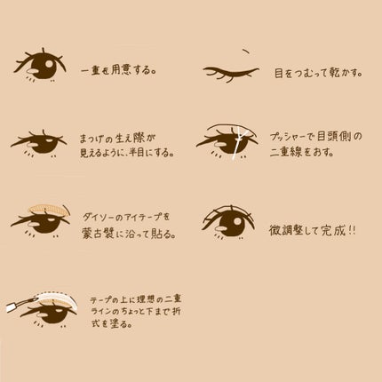 ふたえテープ 目立たず肌になじむ絆創膏タイプ/DAISO/二重まぶた用アイテムを使ったクチコミ(2枚目)