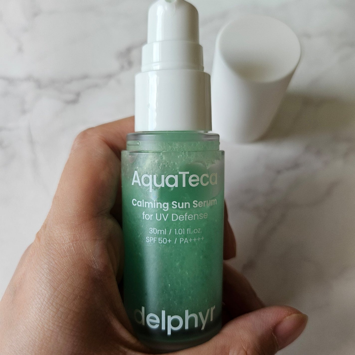 AquaTeca calming sun serum/Delphyr/日焼け止めローションを使ったクチコミ(2枚目)