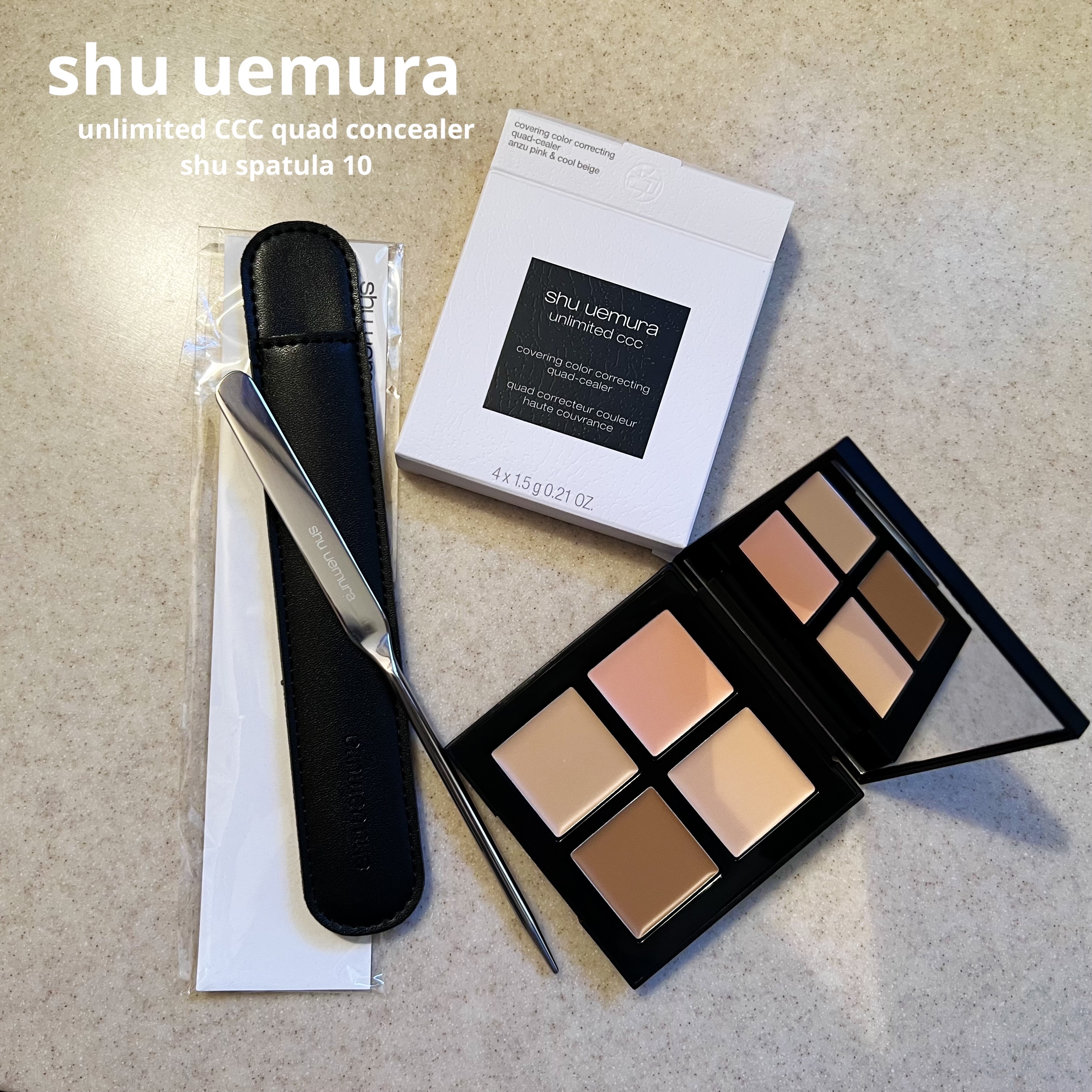 アンリミテッド CCC クワッド コンシーラー アンズ ピンク & クール ベージュ/shu uemura/パレットコンシーラーを使ったクチコミ（1枚目）