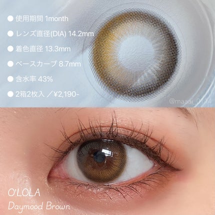 デームードブラウンマンスリー (DAYMOOD BROWN monthly)/OLOLA/1ヶ月(1MONTH)カラコンを使ったクチコミ(3枚目)