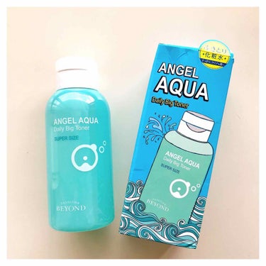 BEYOND ANGEL AQUA デイリービッグトナーのクチコミ「コットンをボトルに押し当てると中のトナーが出て来るので、ボトルをひっくり返して使わなくて良いの.....」（3枚目）