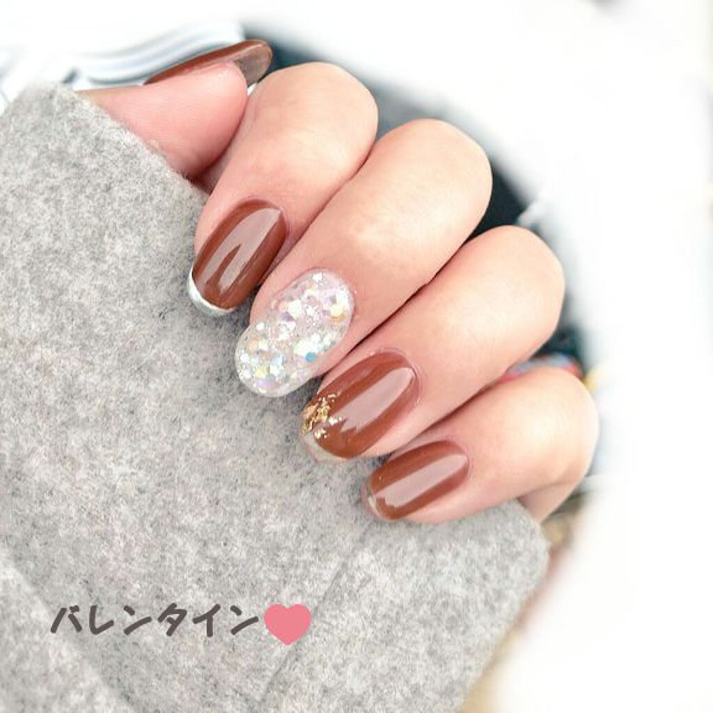 かしゅーなっつ on LIPS 「今月のネイル(´ω`)バレンタイン意識薬指と小指のクリアフレン..」(1枚目)