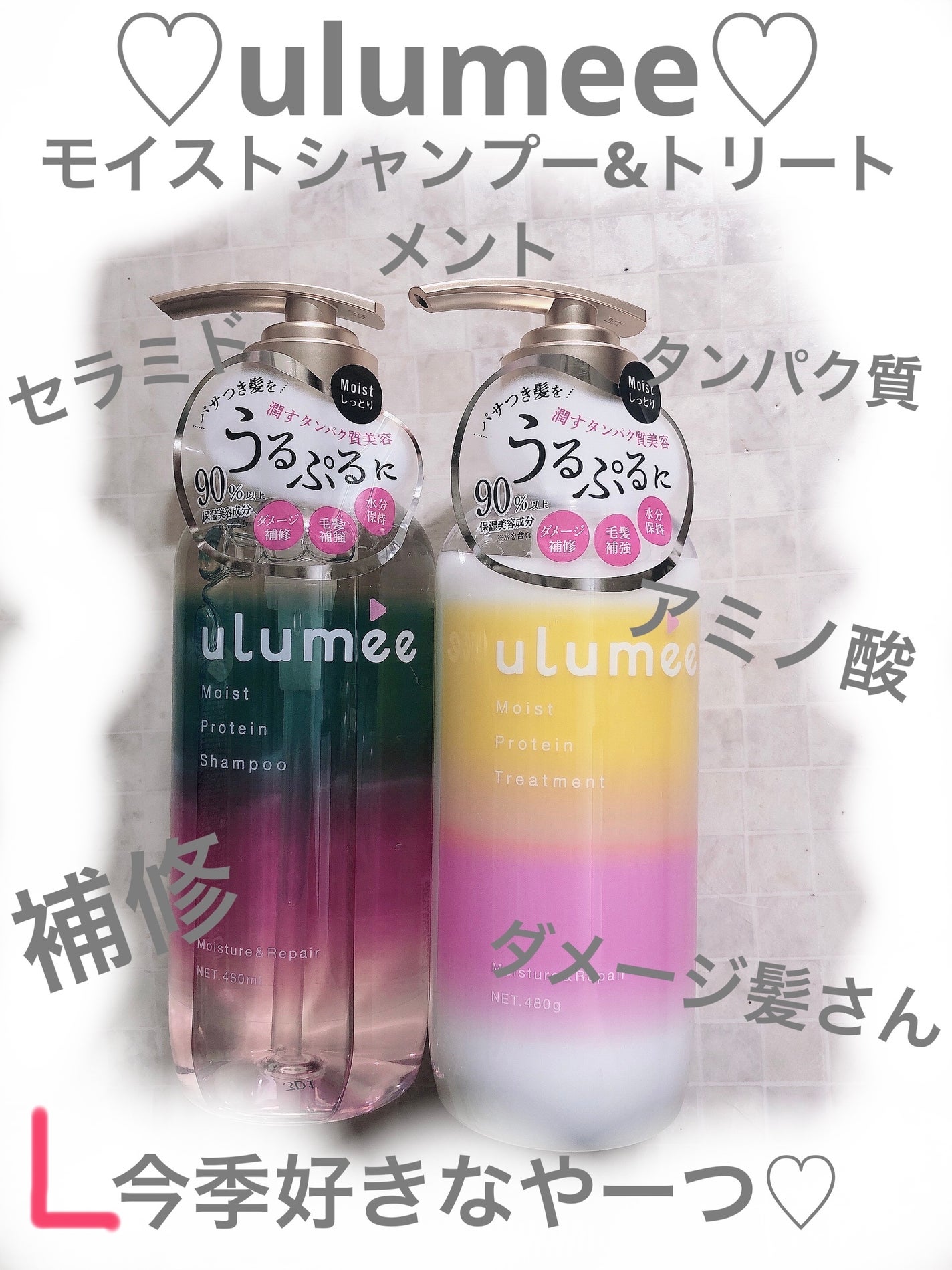 モイストプロテインシャンプー/トリートメント/ulumee/市販シャンプーを使ったクチコミ(1枚目)