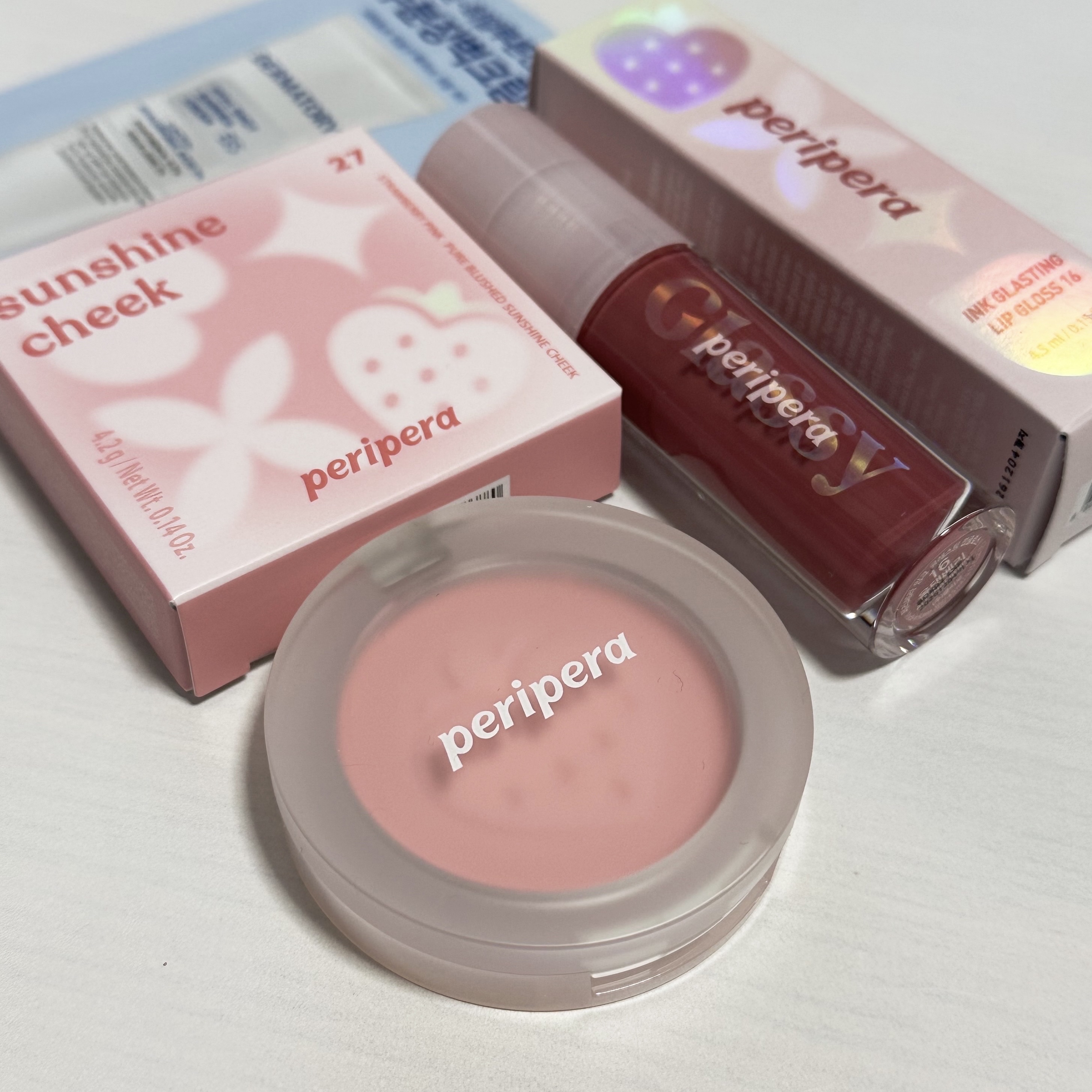 ピュア ブラッシュド サンシャイン チーク 27 STRAWBERRY PINK(いちご収穫タイム)/PERIPERA/パウダーチークを使ったクチコミ（1枚目）