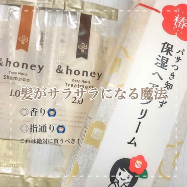 ディープモイスト シャンプー1.0／ヘアトリートメント2.0/&honey/シャンプー・コンディショナーを使ったクチコミ（1枚目）