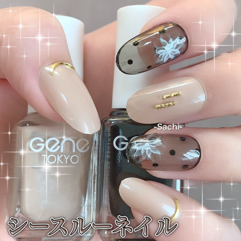 #セルフネイル,#シースルーネイル,#100均ネイル,#プチプラネイルのネイルデザイン