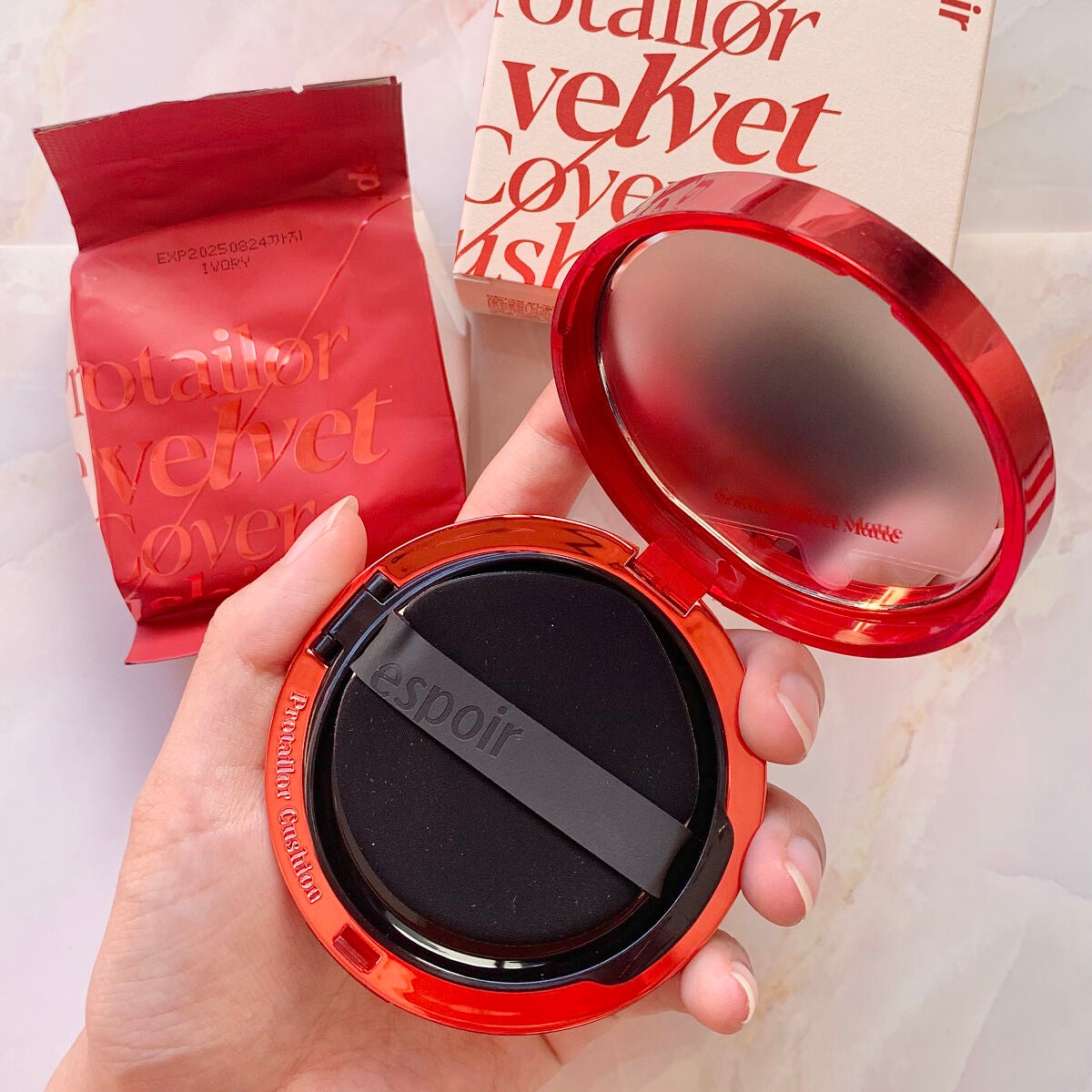プロテーラービーベルベットカバークッション/espoir/クッションファンデーションを使ったクチコミ(4枚目)
