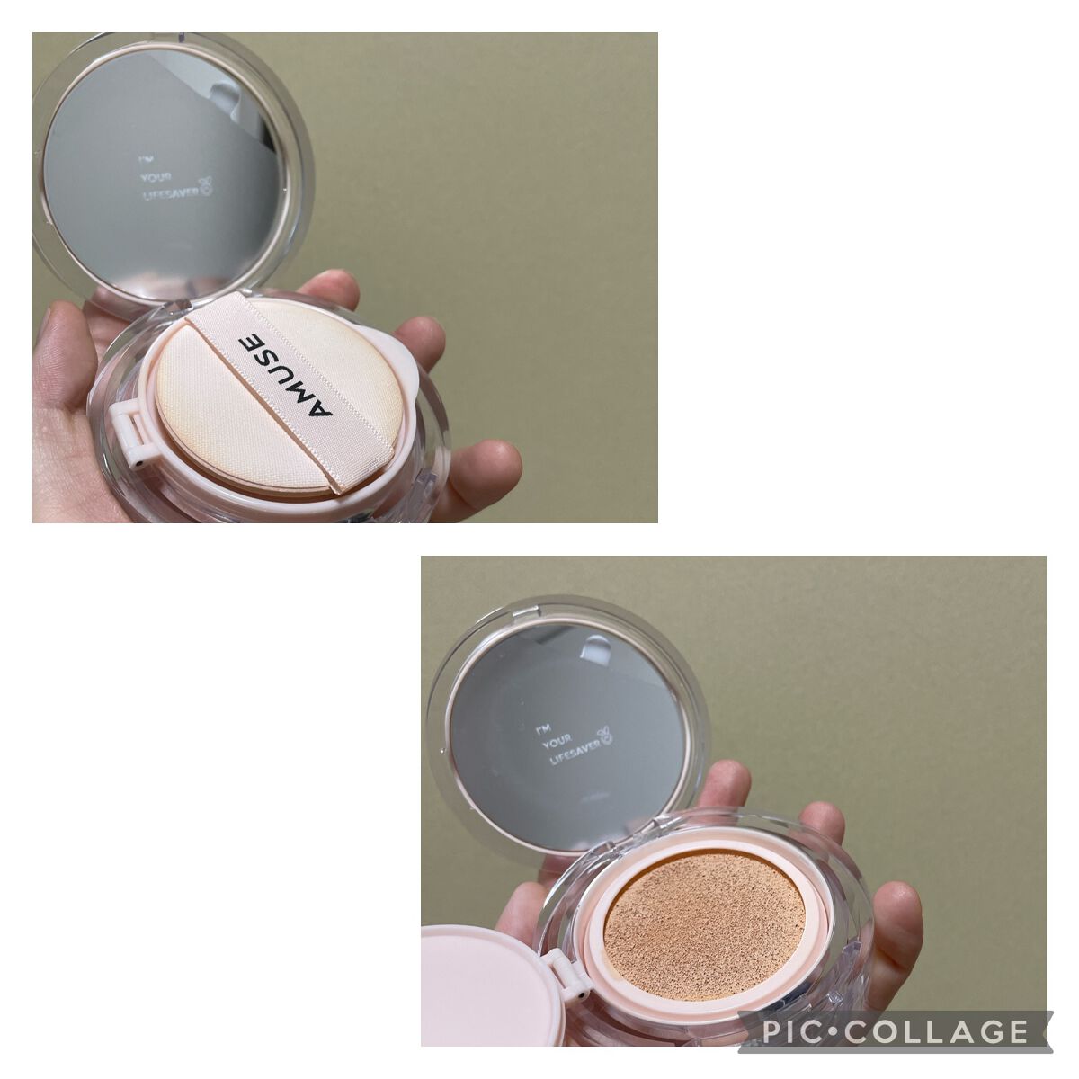 スキンチューンヴィーガンカバークッション 01 フェアチューン/AMUSE/クッションファンデーションを使ったクチコミ（2枚目）