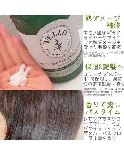薬用スカルプケアシャンプー/トリートメント スムース/WELLP/市販シャンプーを使ったクチコミ(3枚目)