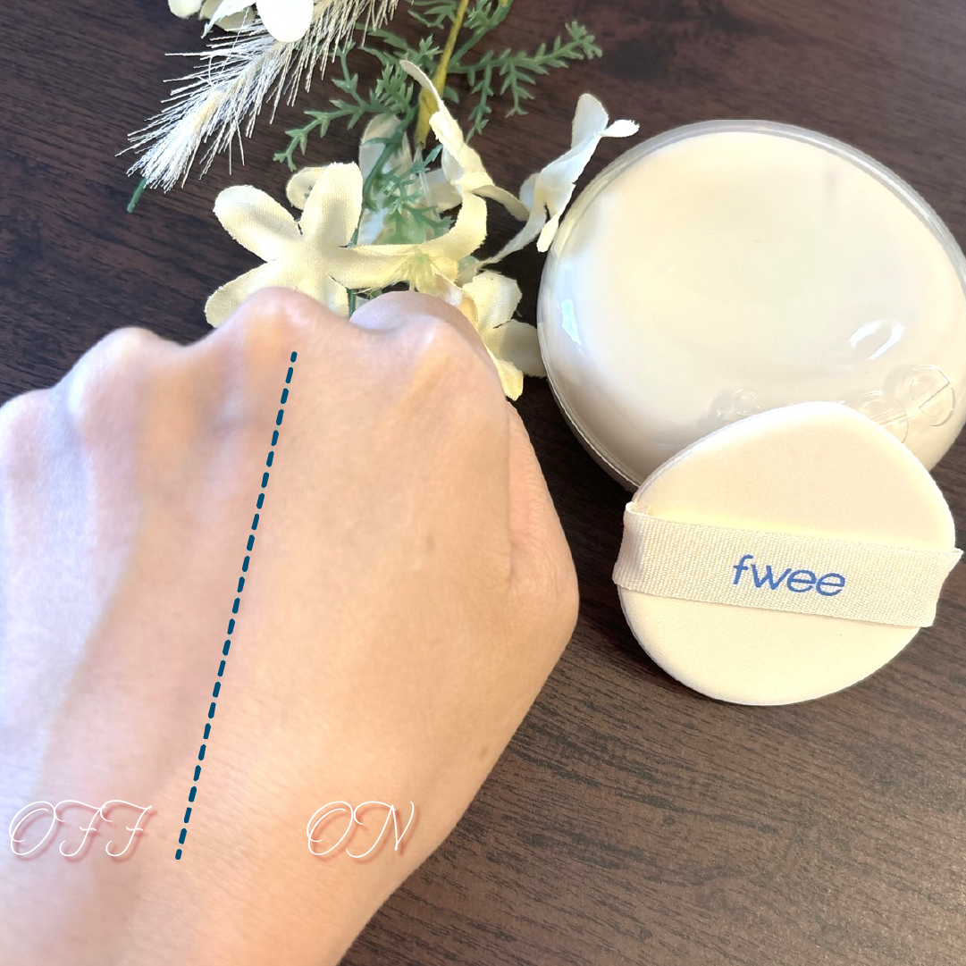 フィー クッションエッグフィットカバー 1.5 ピーチ/fwee/クッションファンデーションを使ったクチコミ（2枚目）