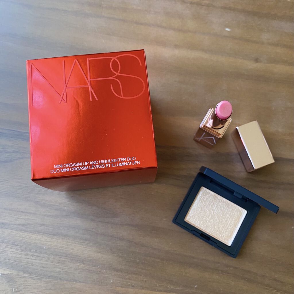 ミニオーガズム リップ＆ハイライターデュオ/NARS/メイクアップキットを使ったクチコミ（1枚目）