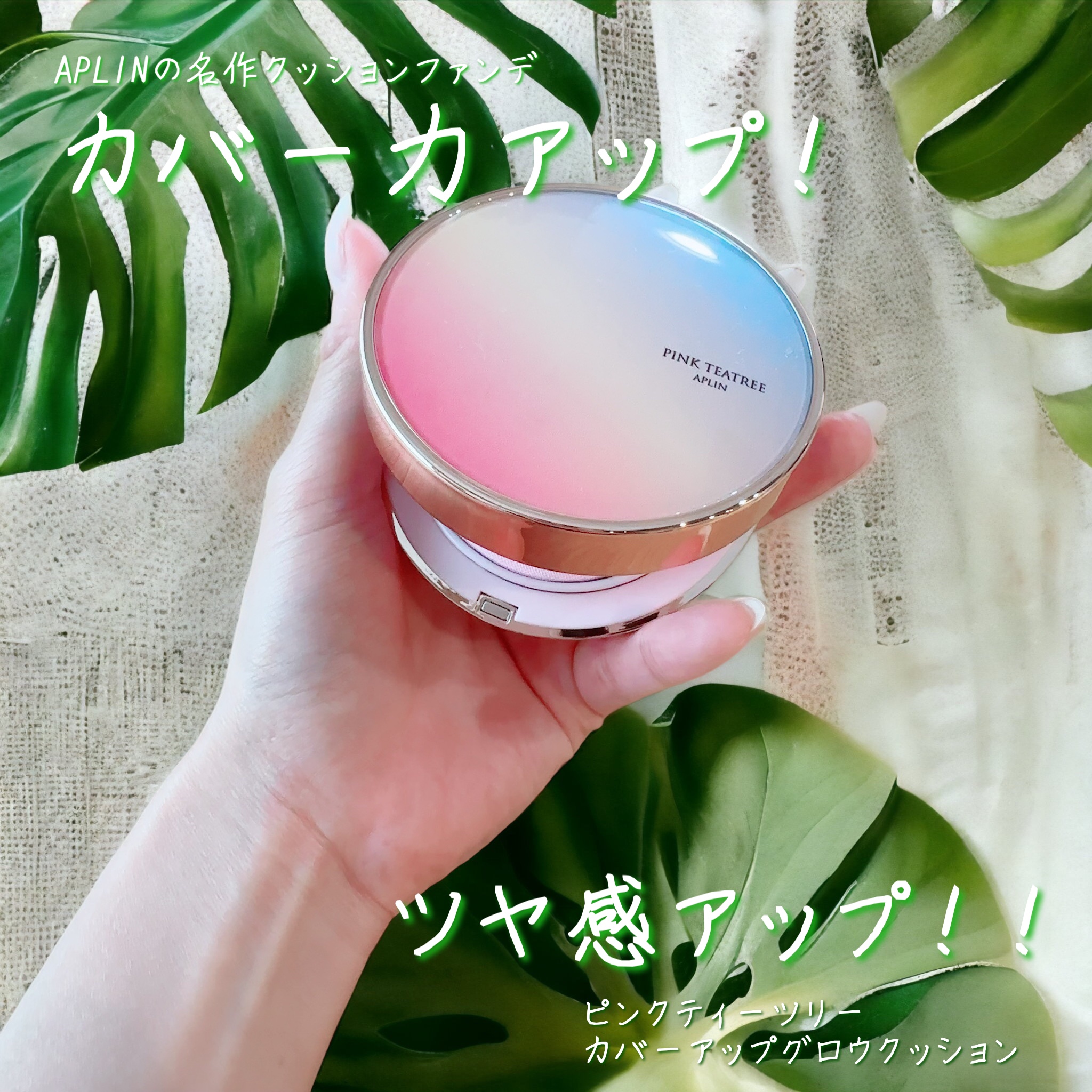 ピンクティーツリーカバーアップグロウクッション/APLIN/クッションファンデーションを使ったクチコミ（1枚目）