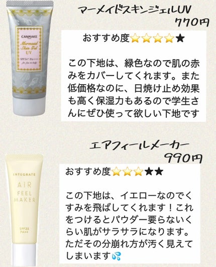マーメイドスキンジェルUV/キャンメイク/日焼け止めジェルを使ったクチコミ(4枚目)