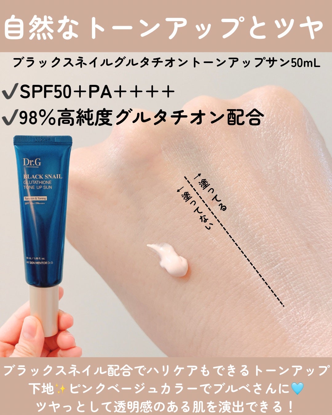 グリーンマイルドアップサンプラス/Dr.G/日焼け止めクリームを使ったクチコミ(2枚目)