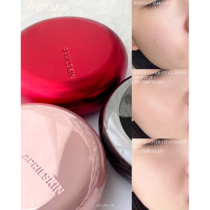 ハイパーカバーフィットクッション  グラファイト/APRILSKIN/クッションファンデーションを使ったクチコミ(3枚目)