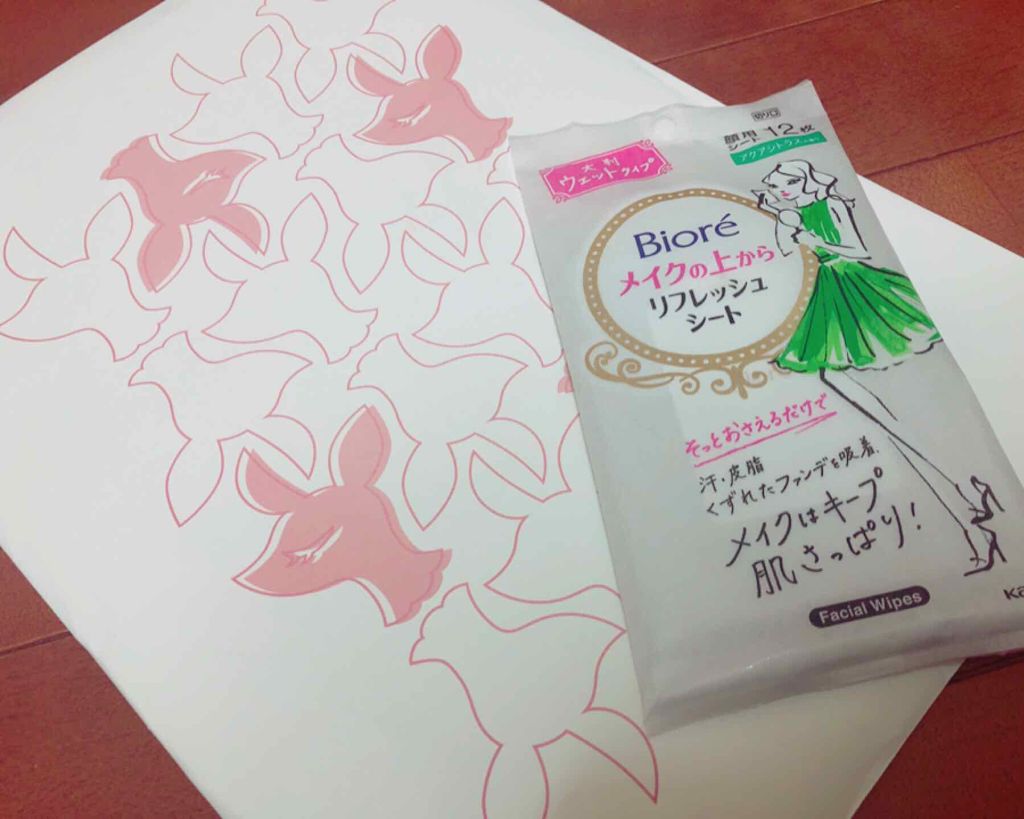 メイクの上からリフレッシュシート/ビオレ/フェイスシートを使ったクチコミ（1枚目）