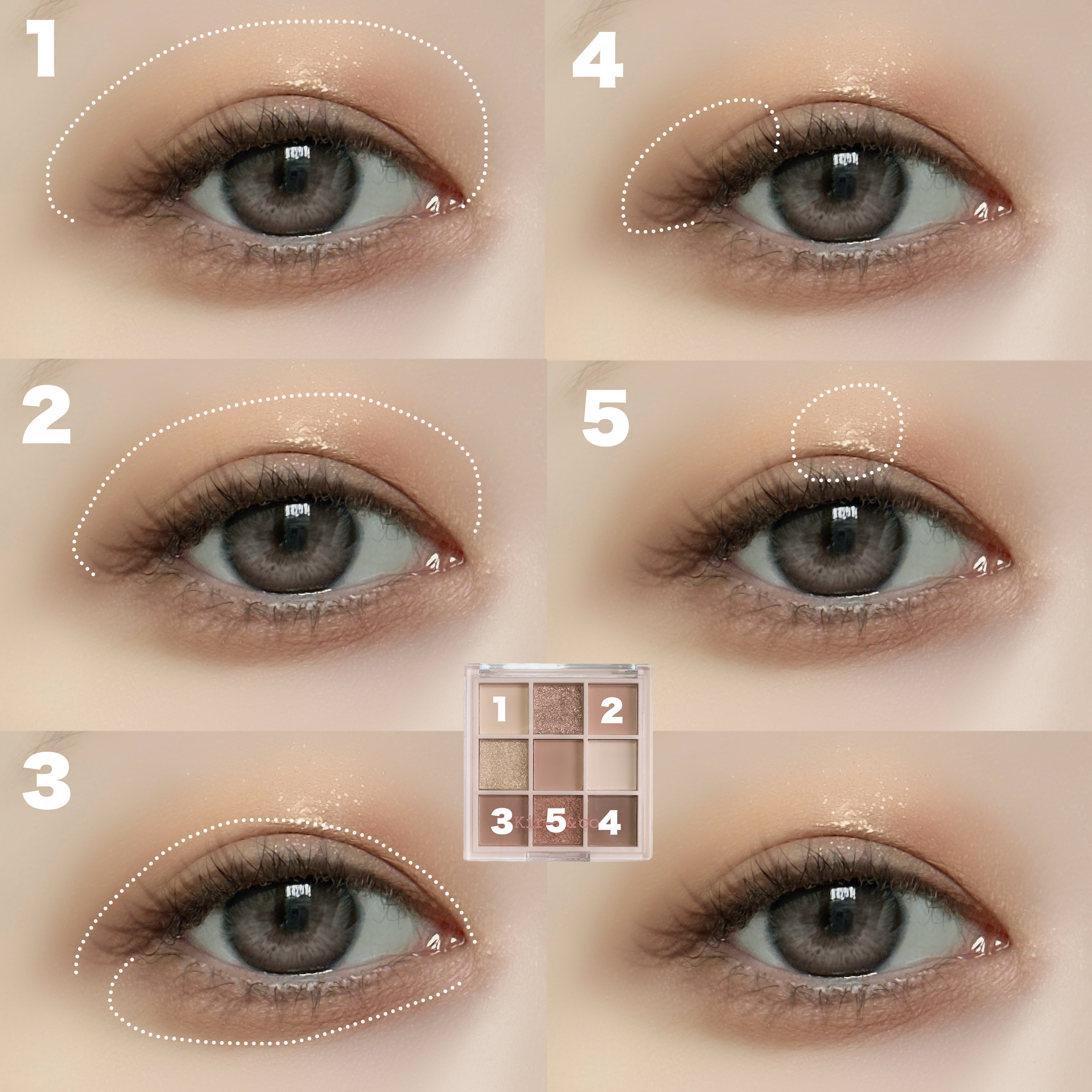 アイシャドウパレット 06 ピンクベージュ/Kirei&co./アイシャドウパレットを使ったクチコミ（2枚目）