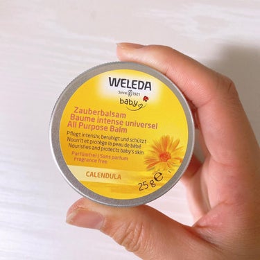 WELEDA カレンドラベビー マルチバームのクチコミ「＊＊＊
【ヴェレダ　カレンドラ ベビーマルチバーム】
.
ママリ様のサンプリングモニターに当選.....」（2枚目）