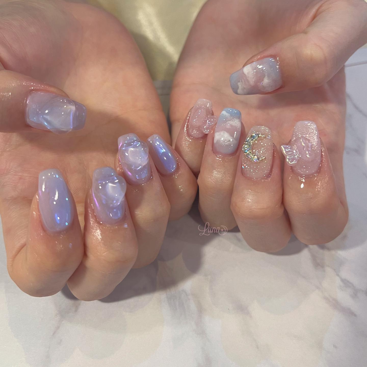 #ジェルネイル,#ワンカラーネイル,#ニュアンスネイル,#うるうるネイル,#ちゅるんネイル,#シンプルネイル,#パーツネイル,#透け感ネイル,#クリアネイル,#ぷっくりネイル,#ちぐはぐネイル,#韓国ネイル,#きらきらネイル,#うるつやネイル,#フレンチガーリーネイル,#ピンクネイル,#パープルネイル,#氷ネイルのネイルデザイン