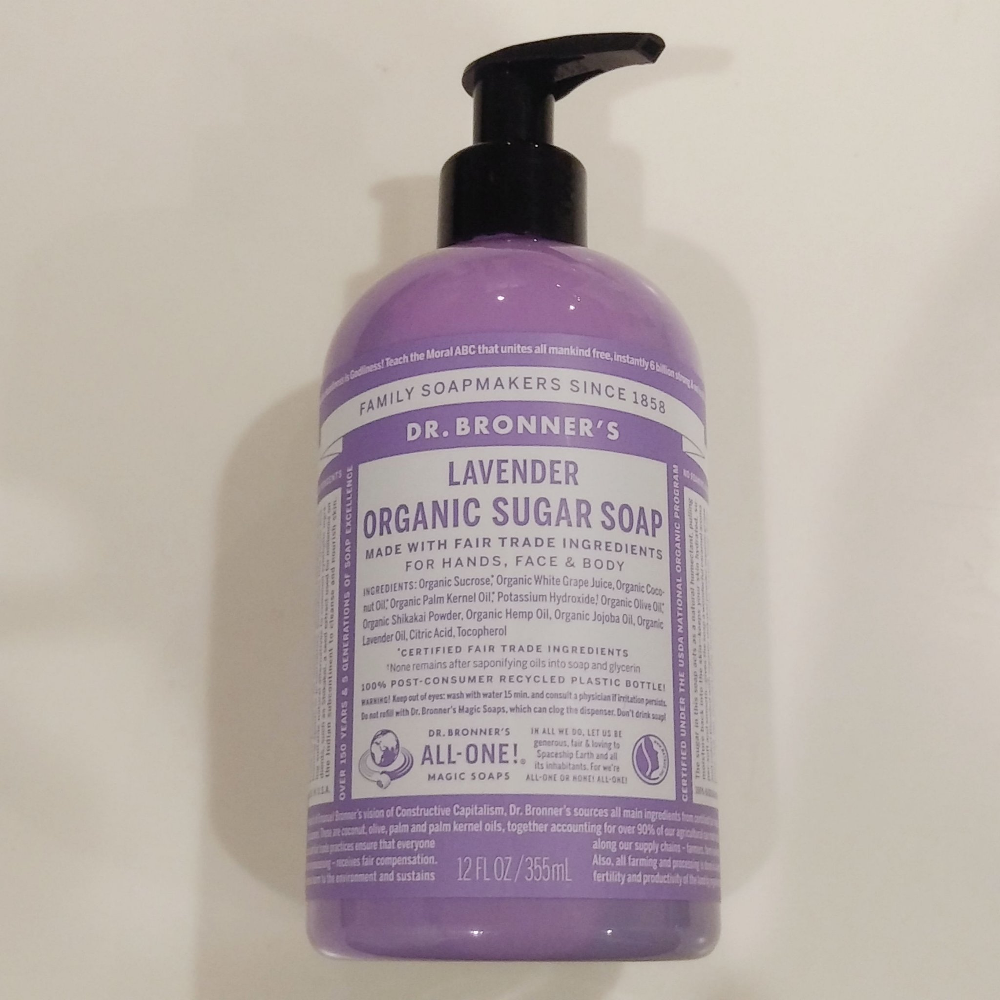 オーガニックシュガーソープ ラベンダー/ドクターブロナー/ボディソープを使ったクチコミ（2枚目）