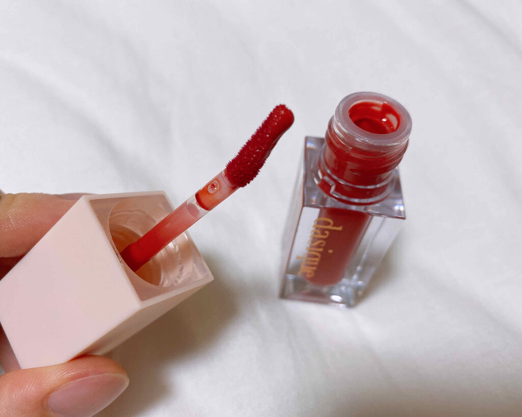 ウォーターグロスティント #02 Rose Dahlia/dasique/リップティントを使ったクチコミ（2枚目）