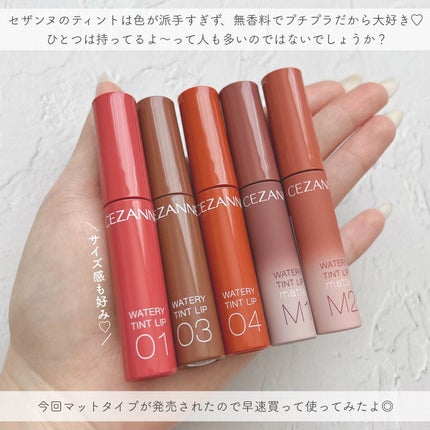 ウォータリーティントリップ マット/CEZANNE/リップティントを使ったクチコミ(2枚目)