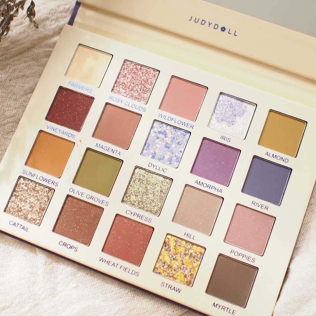 油絵紫穂麦畑20色アイシャドウ/JUDYDOLL/アイシャドウパレットを使ったクチコミ（3枚目）