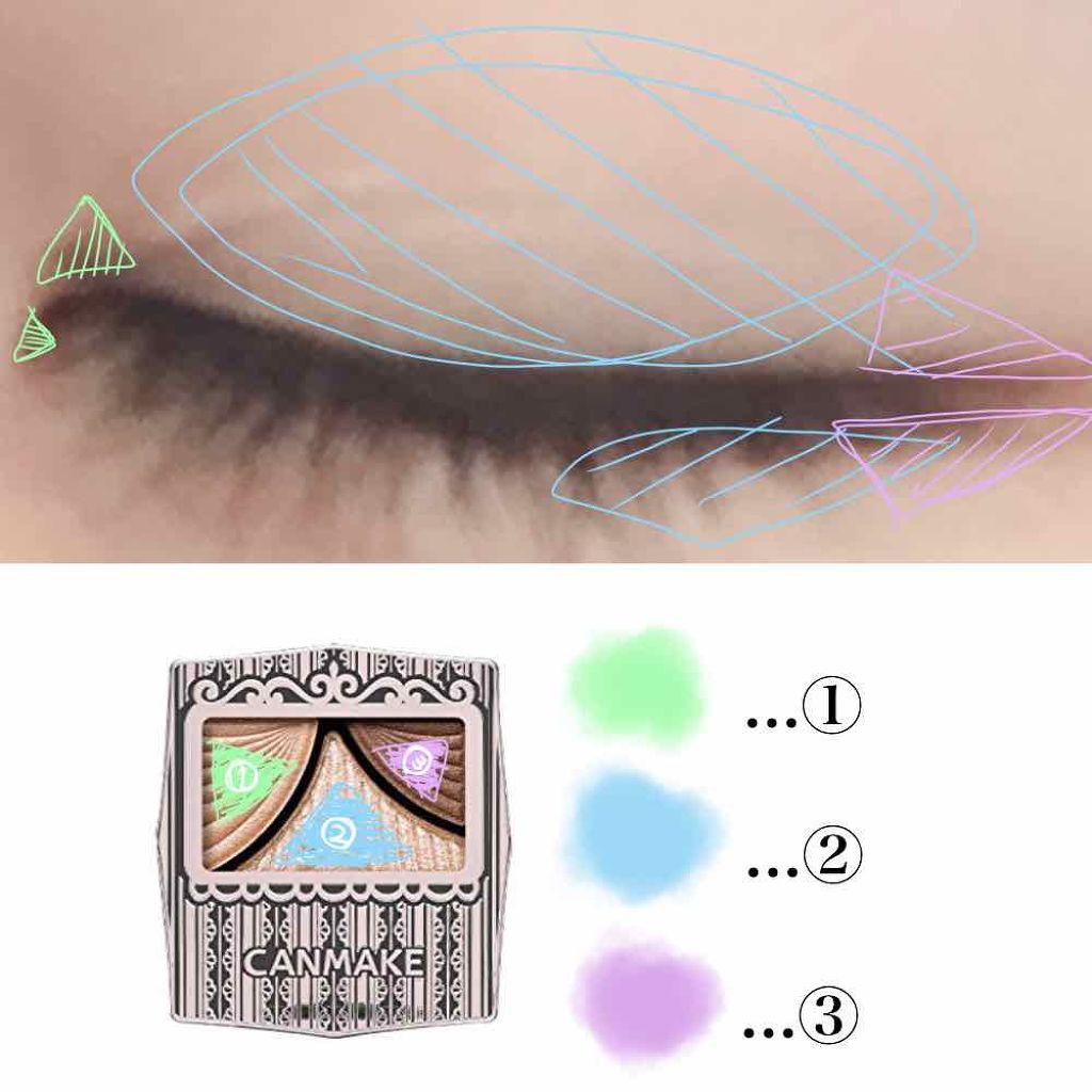 ジューシーピュアアイズ/キャンメイク/アイシャドウパレットを使ったクチコミ(2枚目)