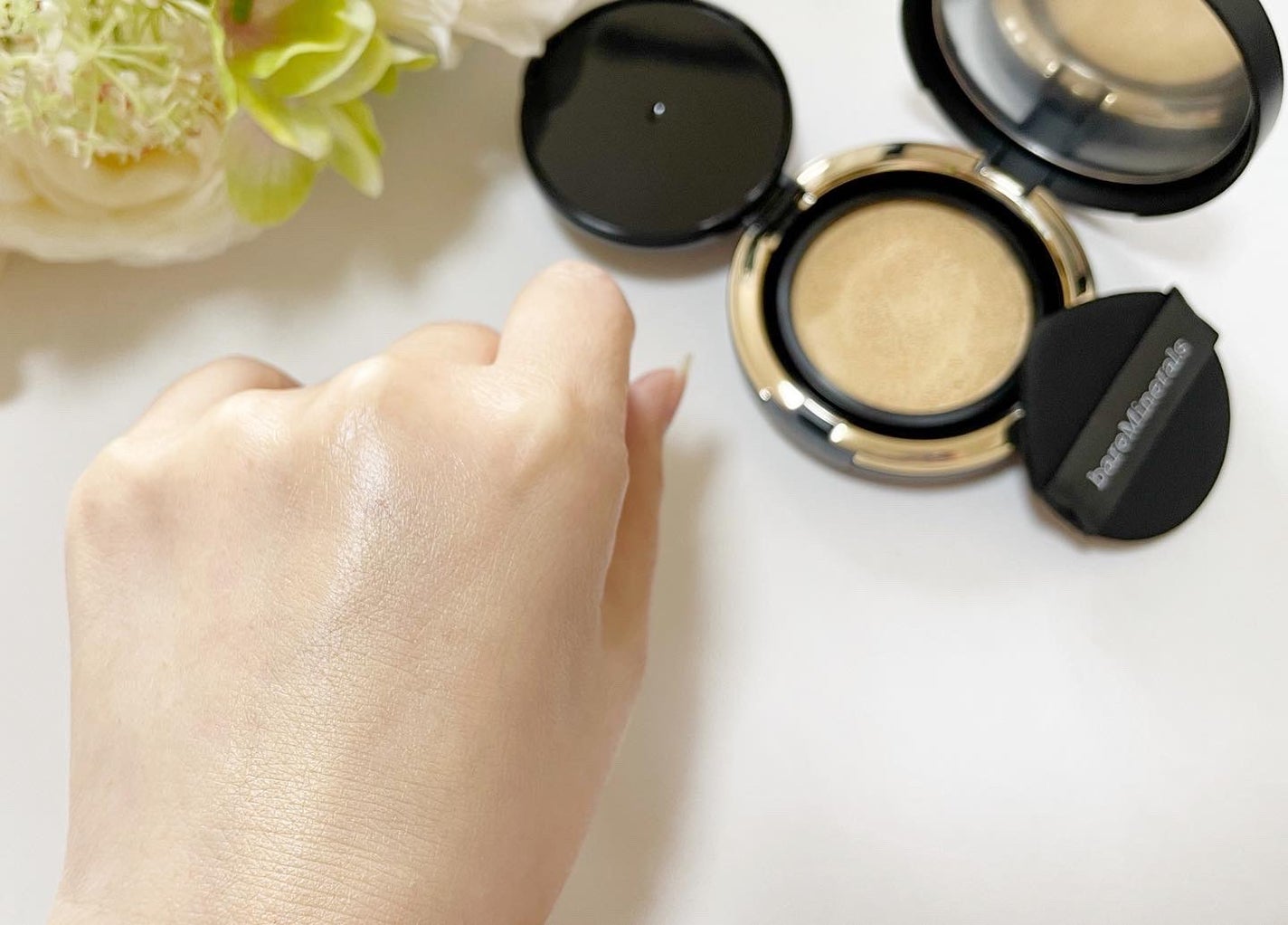 オリジナル ピュア セラム カバーアップ クッション/bareMinerals/クッションファンデーションを使ったクチコミ(3枚目)