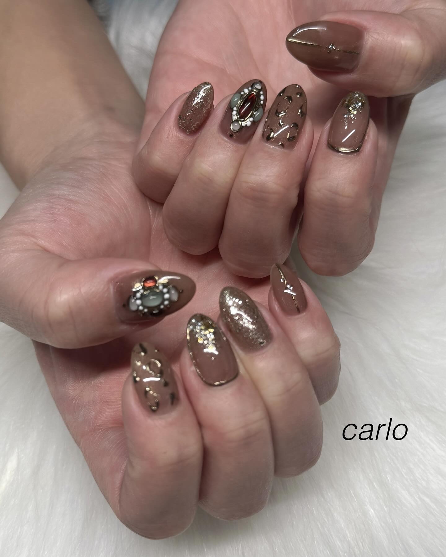 #ネイル,#手書きネイル,#ニュアンスネイル,#マグネットネイル,#トレンドネイル,#レオパードネイルのネイルデザイン