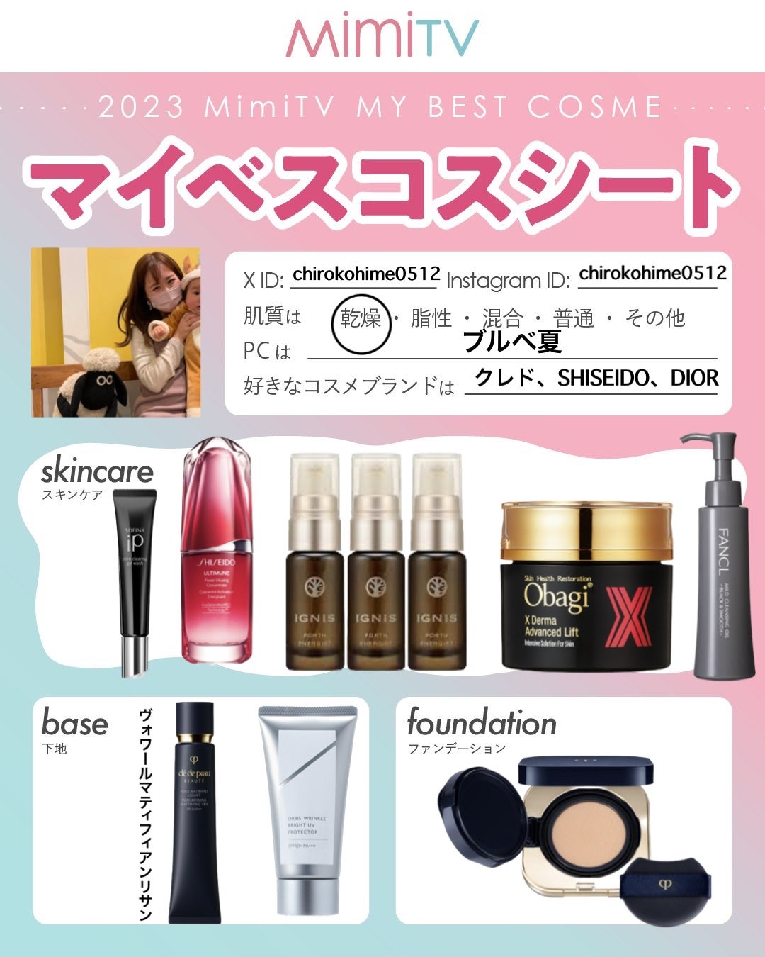 ちろこ on LIPS 「MimiTV様のマイベスコスシート作ってみた❤️まだまだたくさ..」(1枚目)