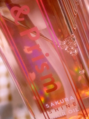 &Prism SAKURA SHINE ヘアオイルのクチコミ「&Prism桜🌸

パケかわいいし桜の香りなら欲しい！と思って
発売日に探し回りました
見つけ.....」（3枚目）
