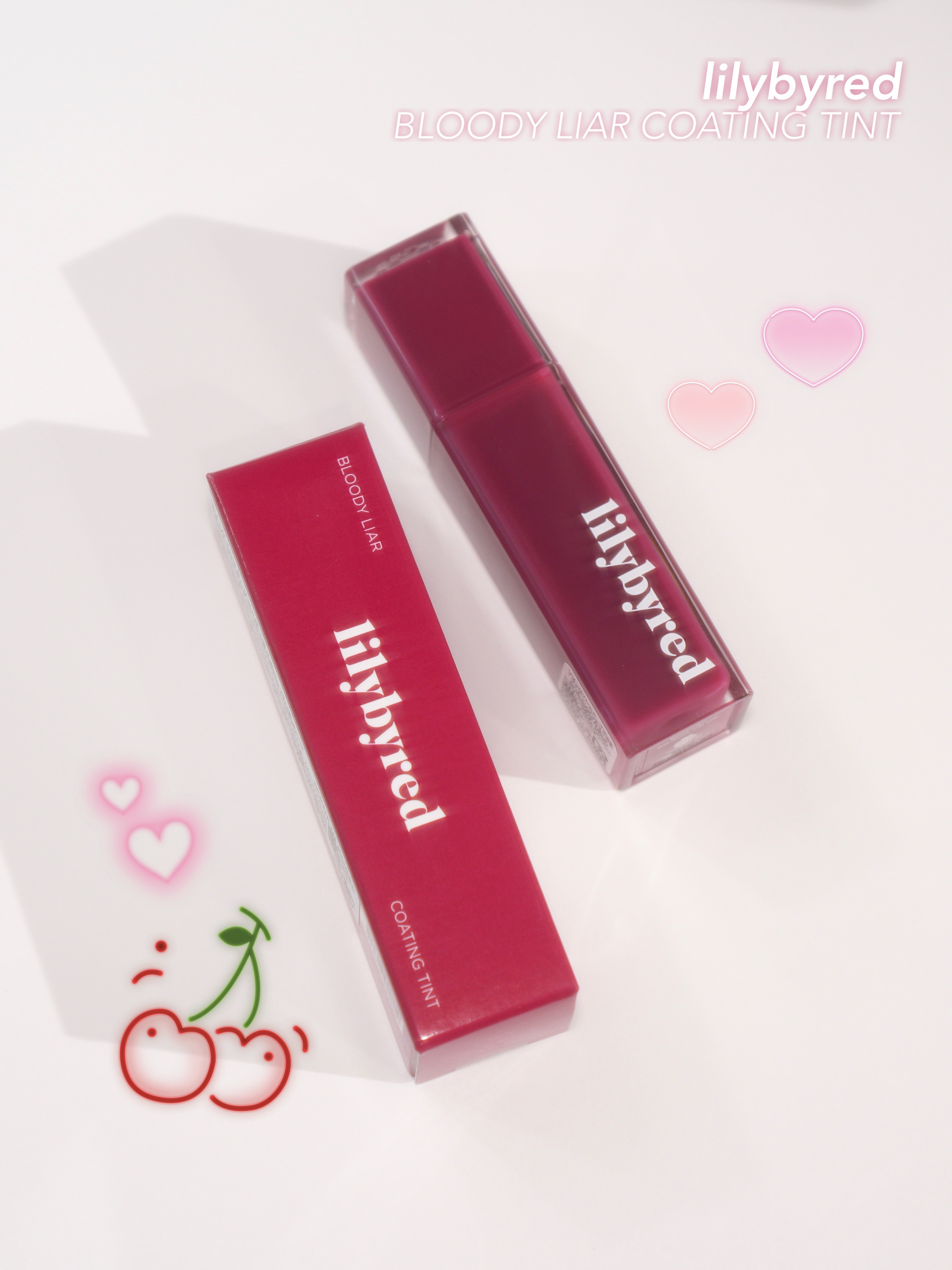 ブラッディライアー コーティングティント 10 ストロングチェリー(Strong Cherry)/lilybyred/リップティントを使ったクチコミ（2枚目）