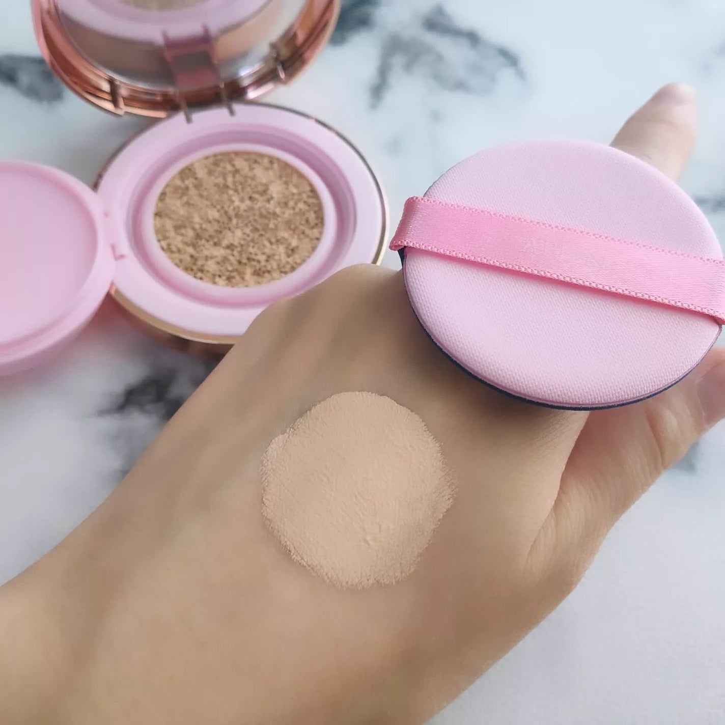 ピンクティーツリーカバープライマークッション/APLIN/クッションファンデーションを使ったクチコミ(5枚目)