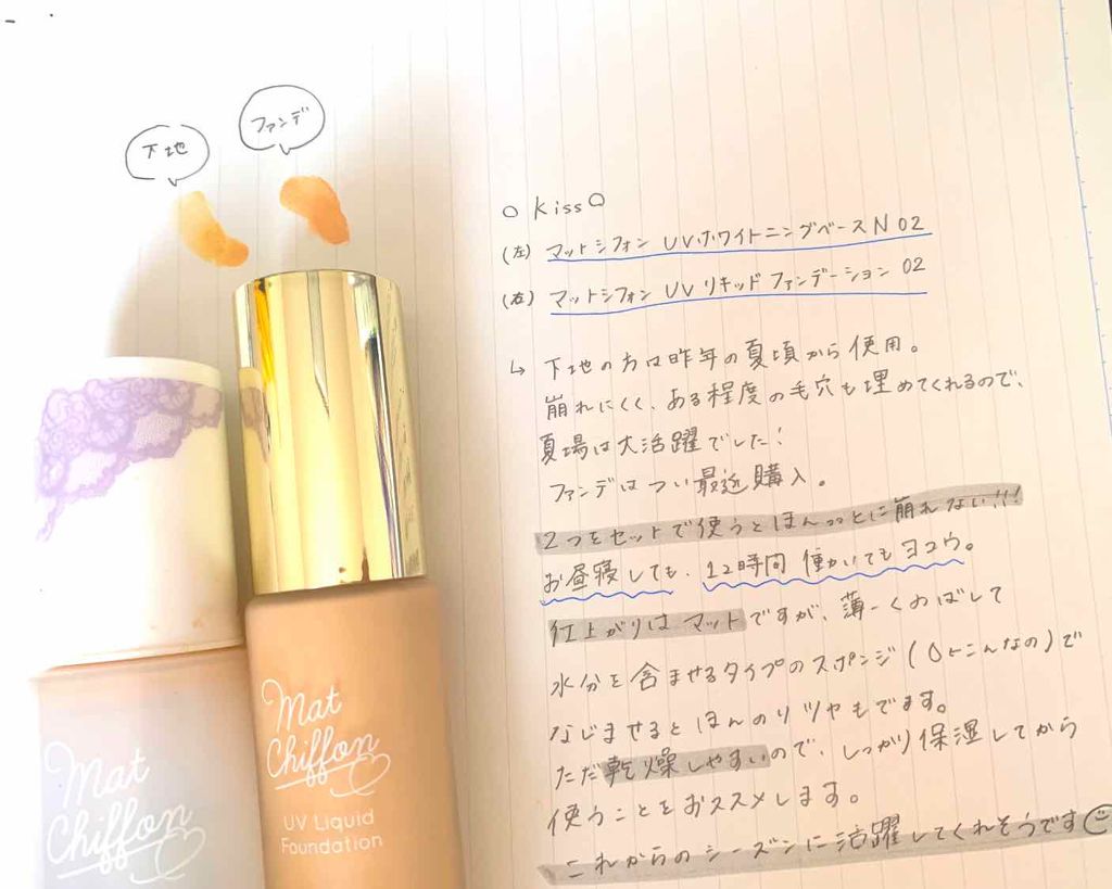マットシフォン UVホワイトニングベースN/KiSS/化粧下地を使ったクチコミ(1枚目)