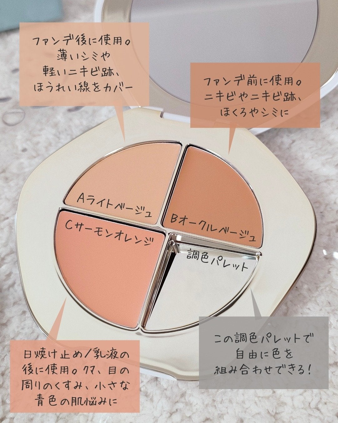 TIMAGE  クリーミーコンシーラーパレット/TIMAGE/パレットコンシーラーを使ったクチコミ(3枚目)