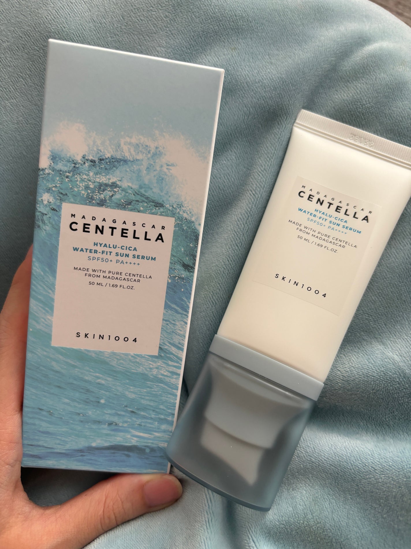 ヒアルーシカ ウォーターフィット サンセラム/SKIN1004/日焼け止めローションを使ったクチコミ(2枚目)