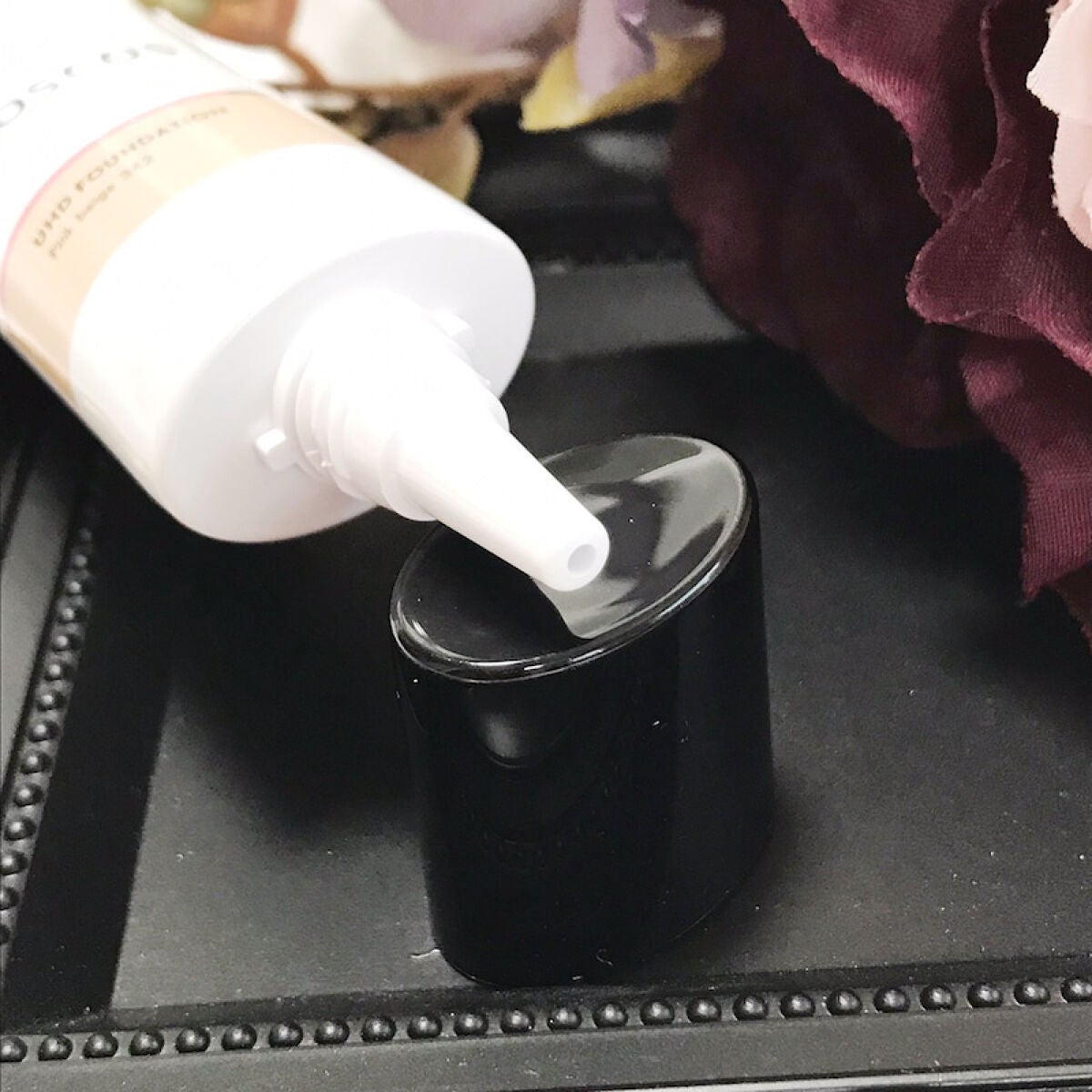 UHDファンデーション342(ピンクベージュ)/COSCOS/リキッドファンデーションを使ったクチコミ(2枚目)