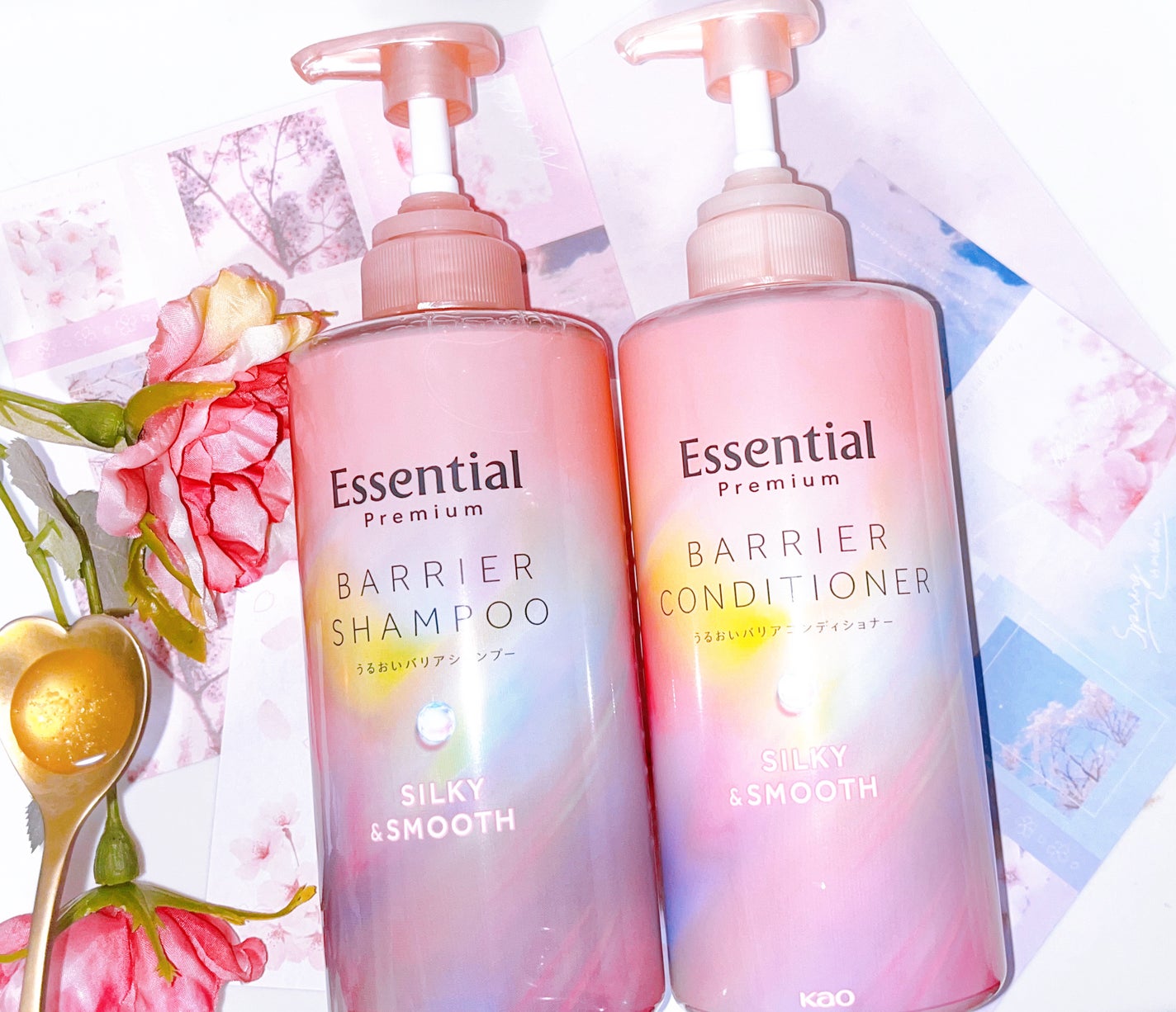 エッセンシャルプレミアム バリアシャンプー・コンディショナー シルキー&スムース/エッセンシャル/市販シャンプーを使ったクチコミ(2枚目)
