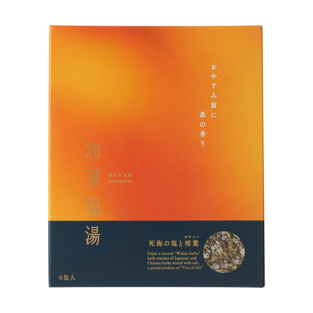 和漢塩湯 死海の塩と柿葉(カキノハ) 6包