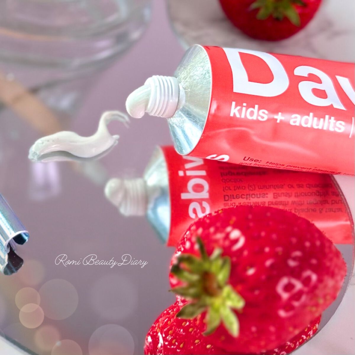 ホワイトニングトゥースペースト ストロベリースイカ/Davids/歯磨き粉を使ったクチコミ（2枚目）