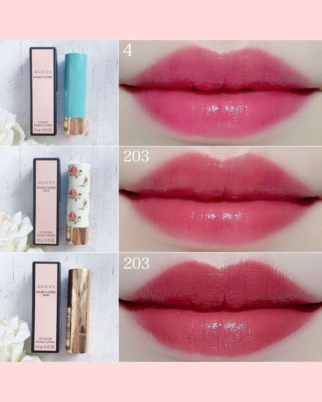 グッチ ルージュ ア レーヴル ヴォワル 203 ミルドレッド ローズウッド/GUCCI beauty/口紅を使ったクチコミ（2枚目）