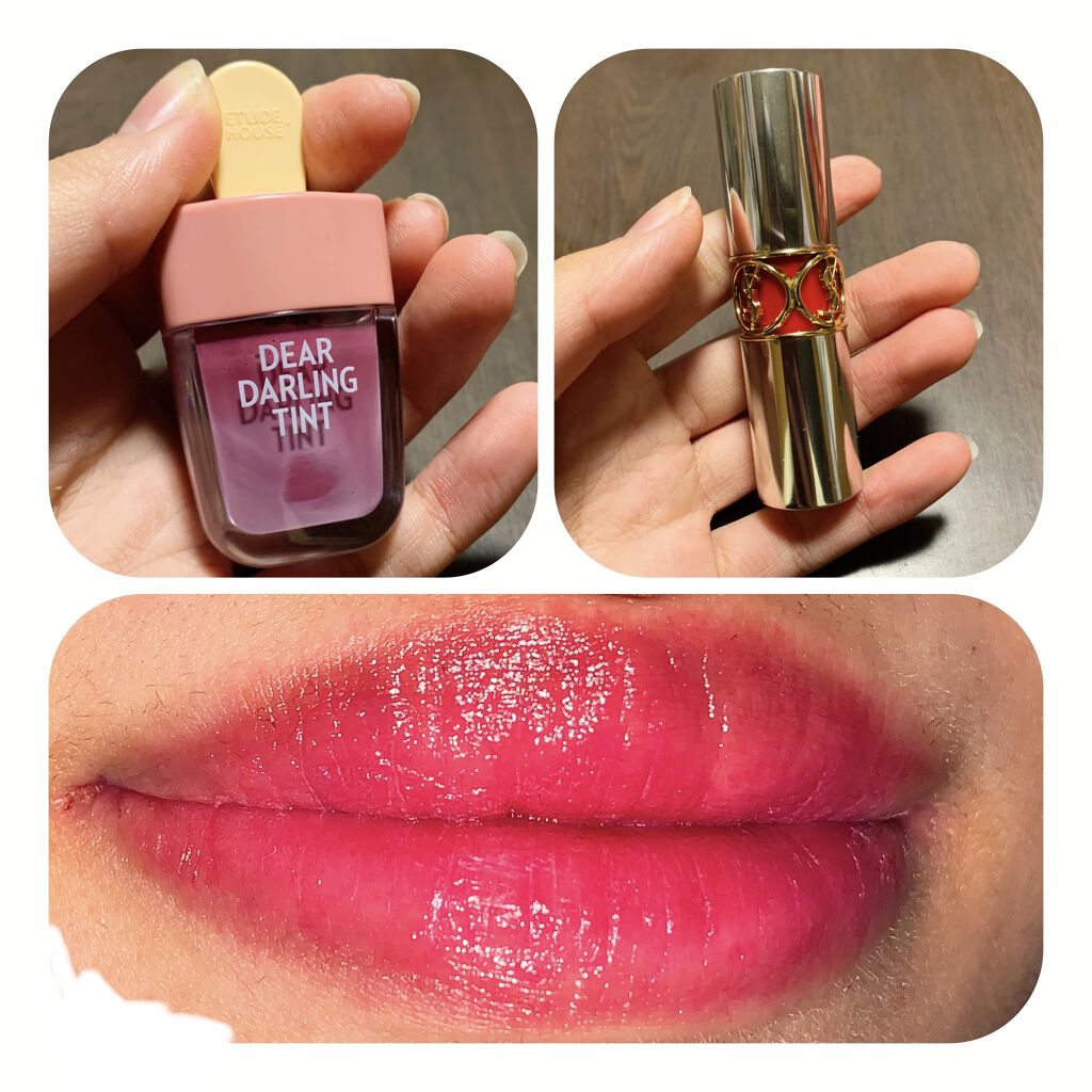 ディアダーリン ウォータージェルティント （アイスティント）/ETUDE/口紅を使ったクチコミ（2枚目）