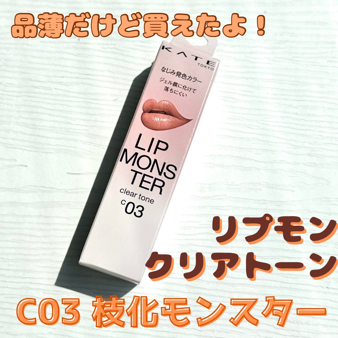 リップモンスター クリアトーン C03 枝化モンスター/KATE/口紅を使ったクチコミ（1枚目）