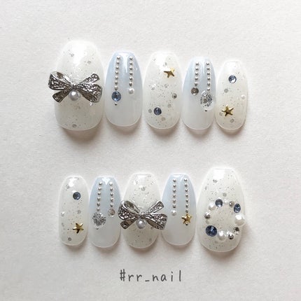 Petit Price クリアジェルのクチコミ「mercariにてネイルチップ販売しています!
#rr_nail で検索🌷
一つ一つ丁寧に.....」(1枚目)