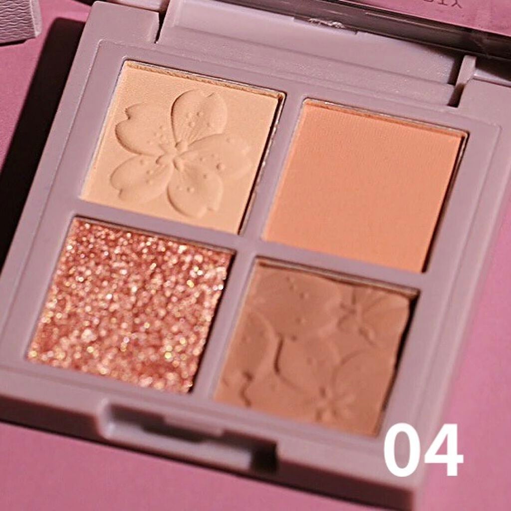 チェリーブロッサム 4色アイシャドウ/NOVO/アイシャドウパレットを使ったクチコミ(5枚目)