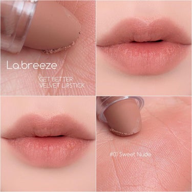 ゲットベターベルベットリップスティック 01 sweet nude/La.breeze/口紅を使ったクチコミ（3枚目）